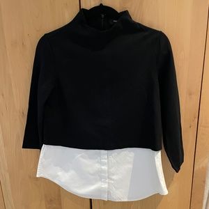 Theory Black and White top in Large